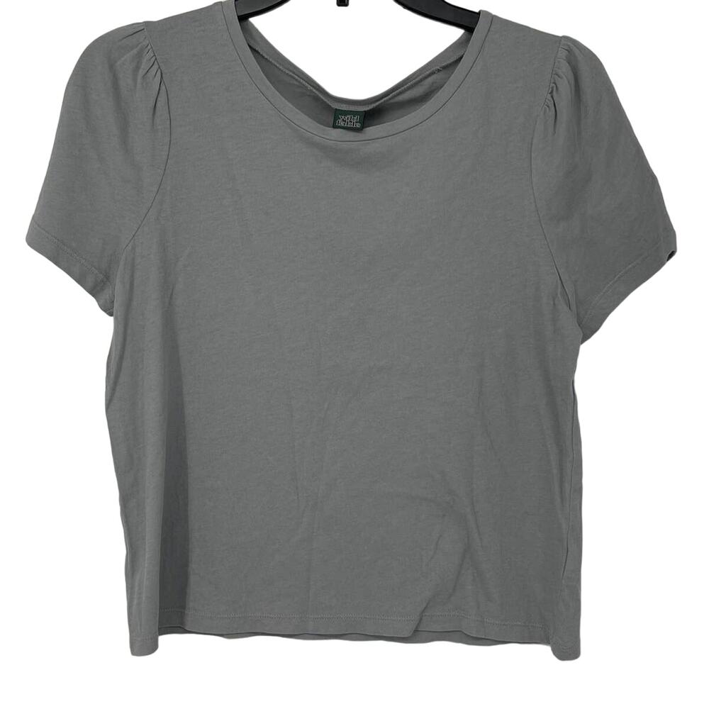 WILD FABLE GRAY LIGHTWEIGHT SOFT CROPPED COTTON T-SHIRT MEDIUM